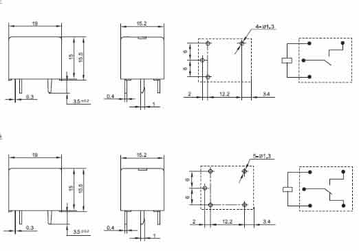Реле 12VDC 10A 250V SRD-12VDC-SL-C Songle