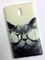 Чехол-Nokia-3-бампер-силикон-белый-КОТ-В-ОЧКАХ