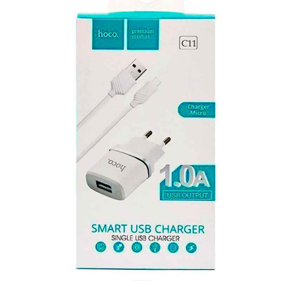 Зарядное устройство C11 Micro-USB белый Hoco