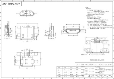 Гнездо micro USB 2.0 MC-020 UBAF-0113 Blackberry Lenovo OPPO ZTE 5pin Mctonn