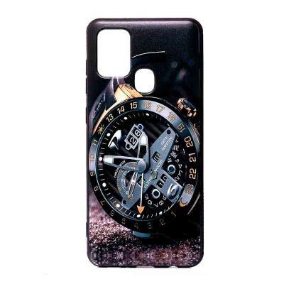 Чехол Samsung Galaxy A21S бампер силикон - часы