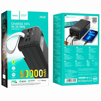 АКБ  J86B Hoco Powerbank Портативная зарядка 60000 mAh